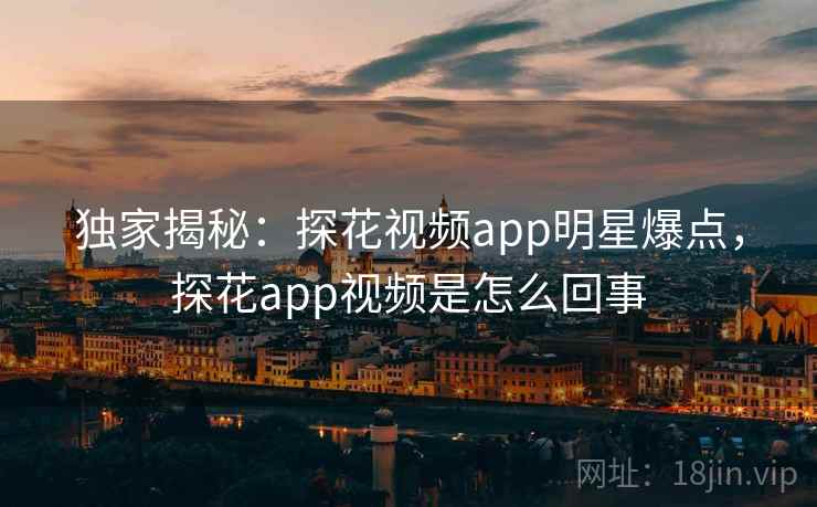 独家揭秘：探花视频app明星爆点，探花app视频是怎么回事